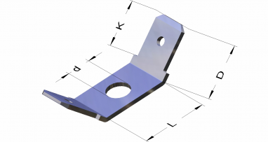 Tab 6.3x0.8 Fixing hole Ø 4.2 'U45' shaped
